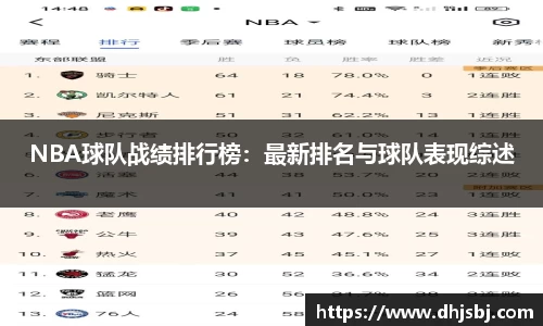 NBA球队战绩排行榜：最新排名与球队表现综述